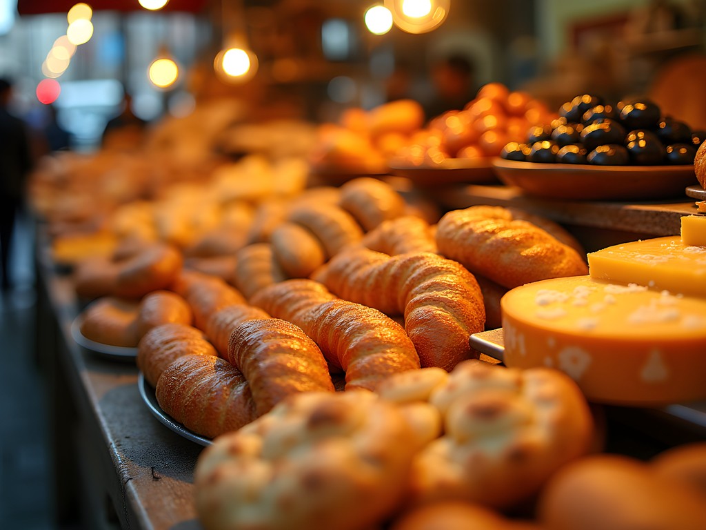 Colorful display of Portuguese and Brazilian foods at an Ironbound district market