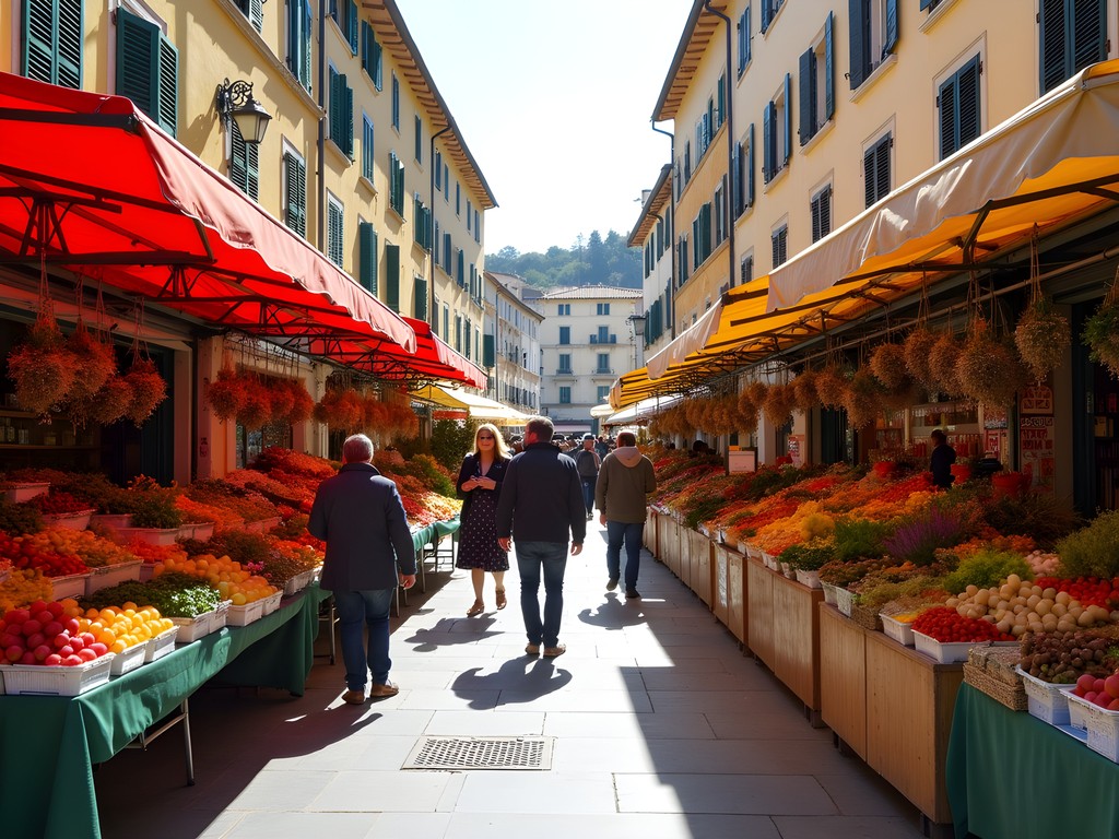 Colorful produce and local specialties at Cours Saleya market in Nice