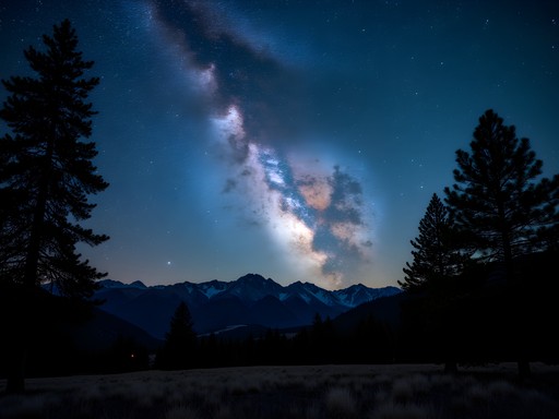 Stunning night sky with visible Milky Way over mountain silhouettes at North Fork Park, Ogden