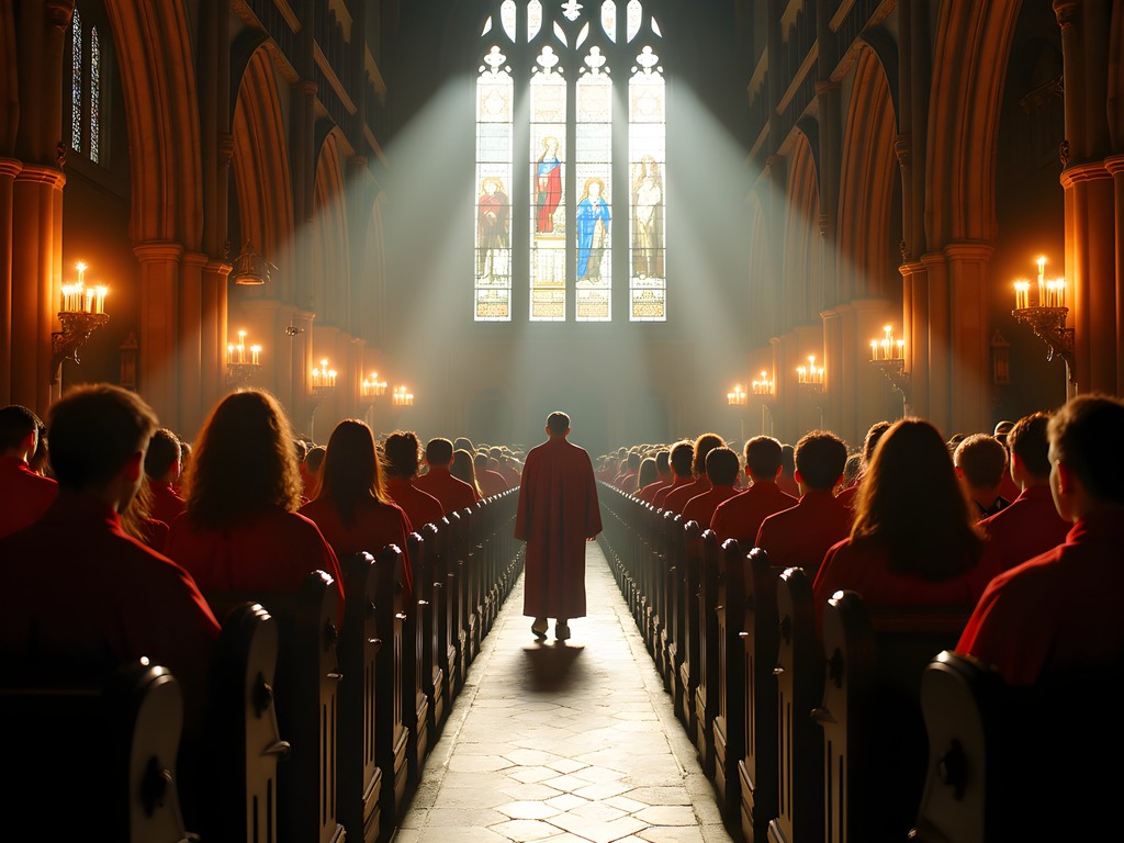 Christ Church Cathedral choir performing during evensong service in Oxford
