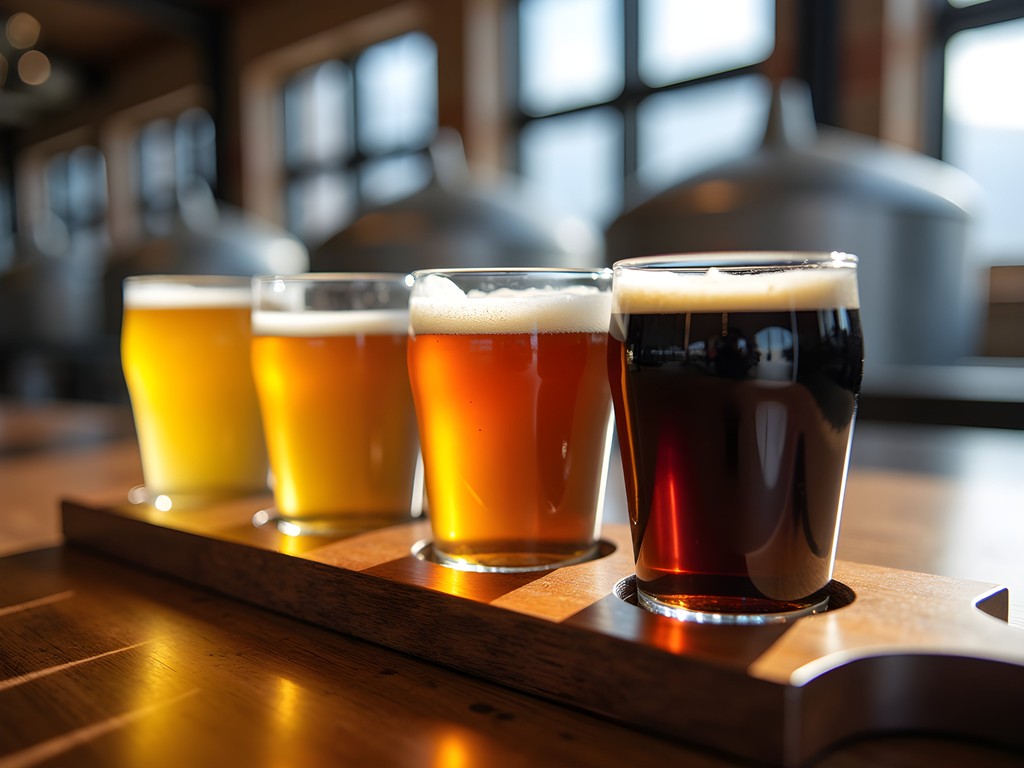 Craft beer flight at Walter's Brewery in Pueblo