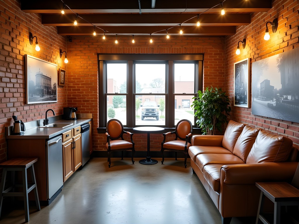 Cozy common room at Steel City Hostel in downtown Pueblo