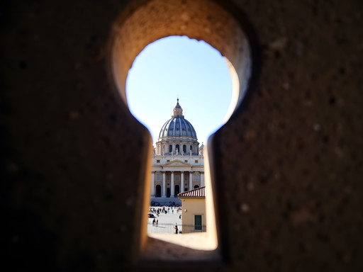 View through the famous Aventine Keyhole in Rome