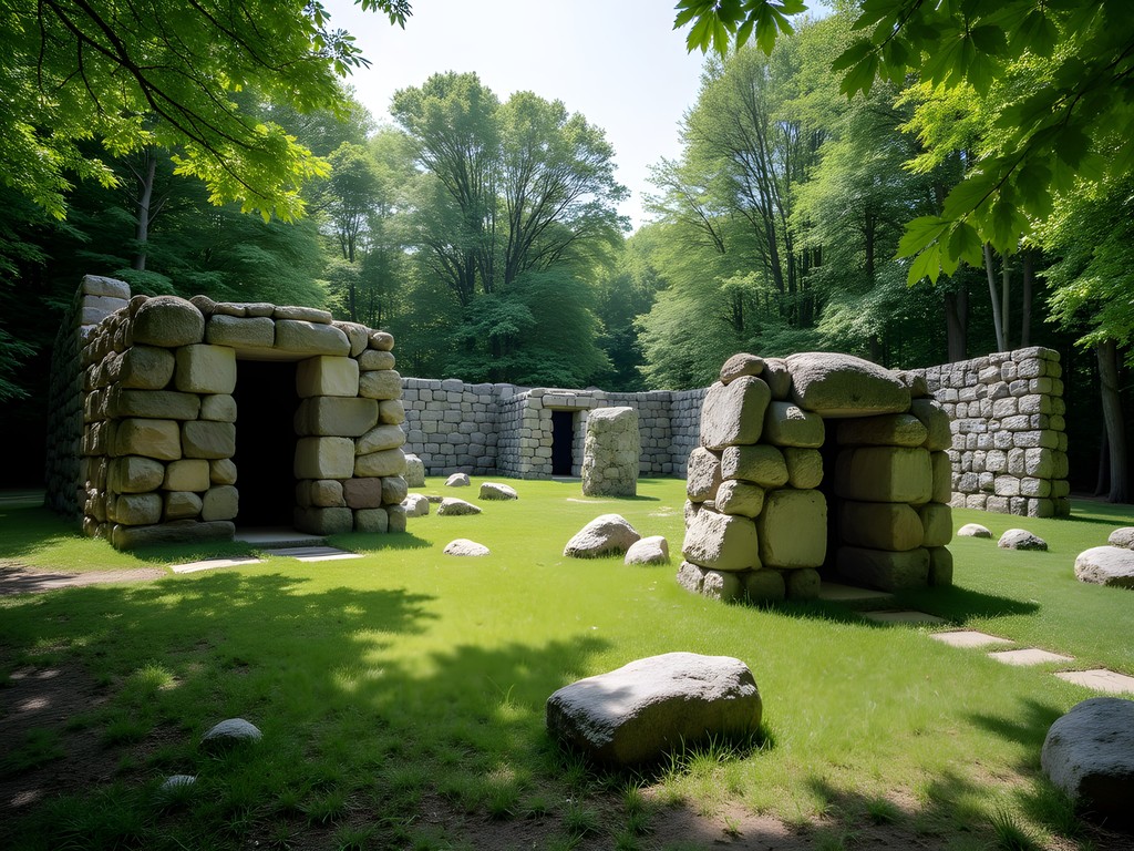 Stone structures at America's Stonehenge archaeological site in Salem, NH