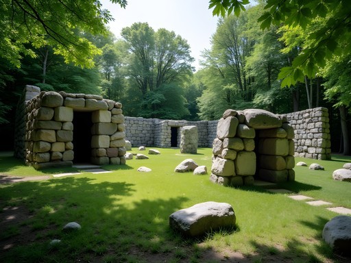 Stone structures at America's Stonehenge archaeological site in Salem, NH