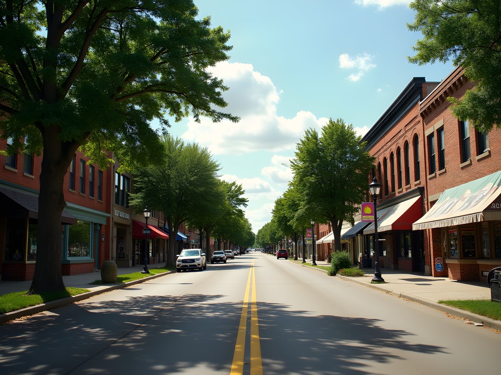 Historic downtown Salina Kansas main street with local shops