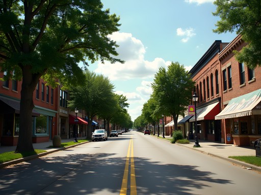 Historic downtown Salina Kansas main street with local shops