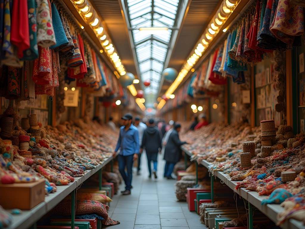 Colorful interior of Mercado Modelo in Santo Domingo showing local crafts, vendors, and traditional Dominican products
