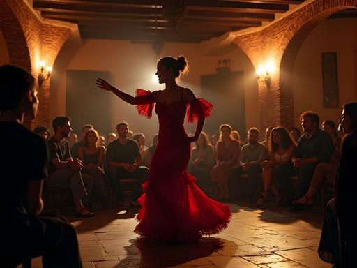 Passionate flamenco performance in an intimate Seville venue with traditional decor
