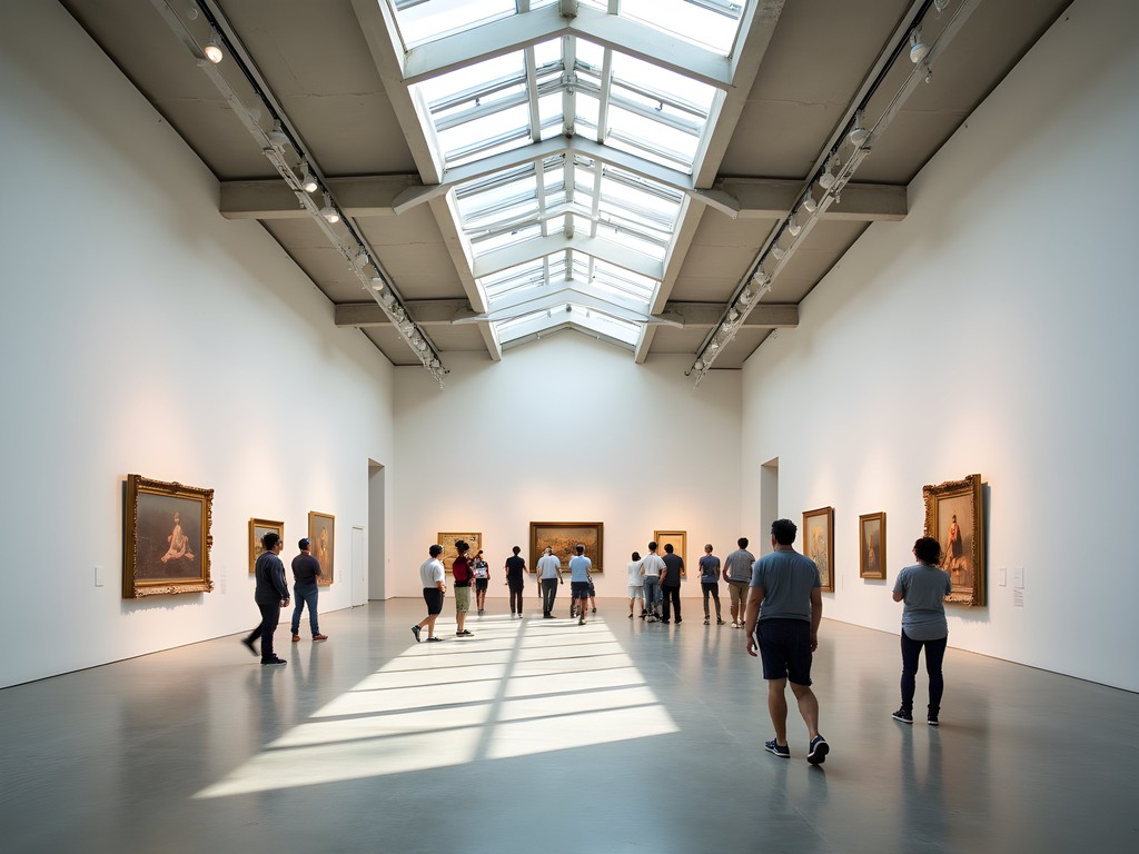 Interior of Springfield Art Museum with summer exhibition and natural lighting