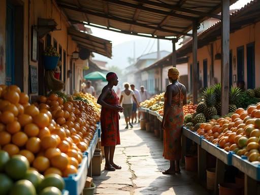 Colorful local produce at St. John's public market in Antigua