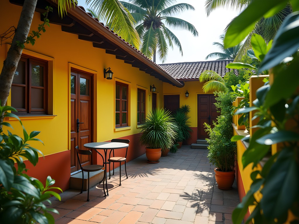 Colorful budget guesthouse with tropical garden in St. John's, Antigua