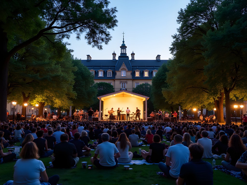 Free outdoor jazz concert in Kungsträdgården park, Stockholm