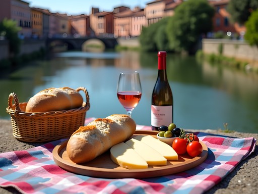 Fresh local food from Toulouse market for budget picnic