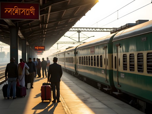 Maitree Express train at India-Bangladesh border crossing station
