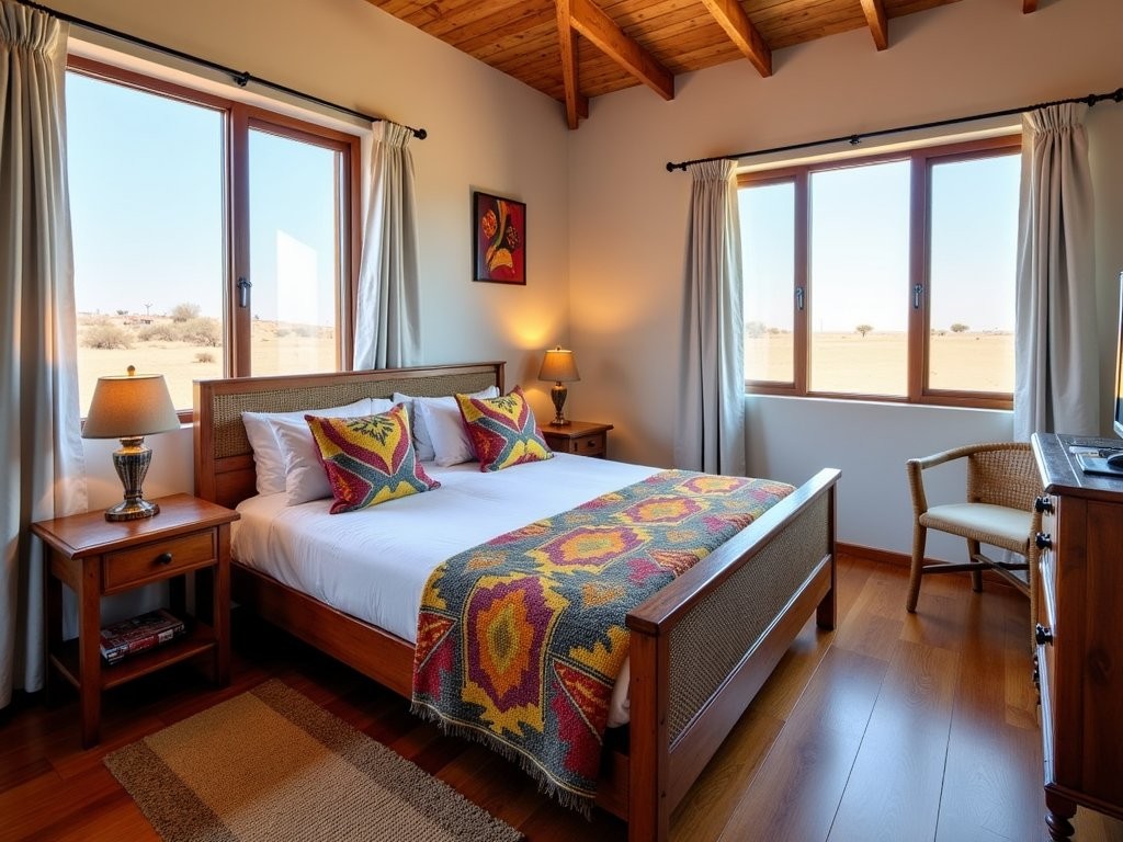 Cozy budget guesthouse in Walvis Bay with desert-inspired decor