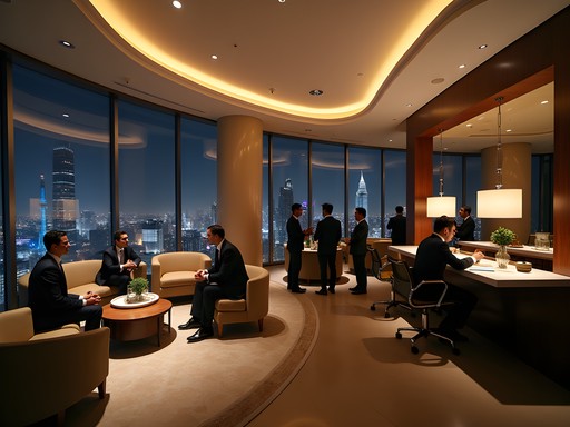 Business professionals networking at the exclusive Capital Club Abu Dhabi