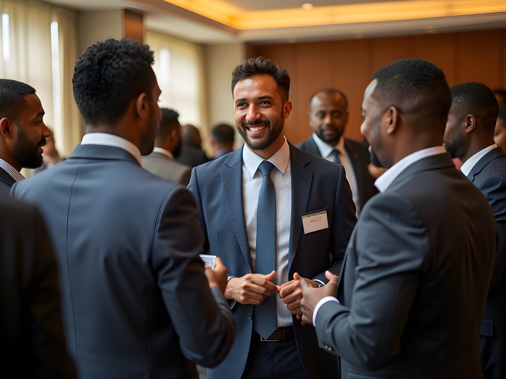Business networking event in Addis Ababa with diverse professionals