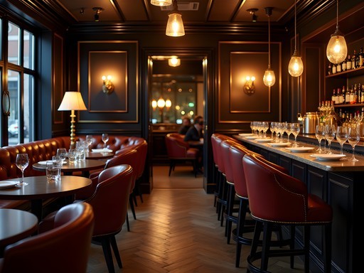 Sophisticated speakeasy bar interior in Amsterdam