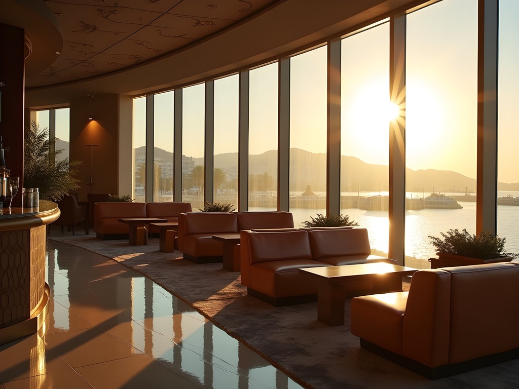 Luxurious business lounge at Kempinski Hotel Aqaba with panoramic Red Sea views
