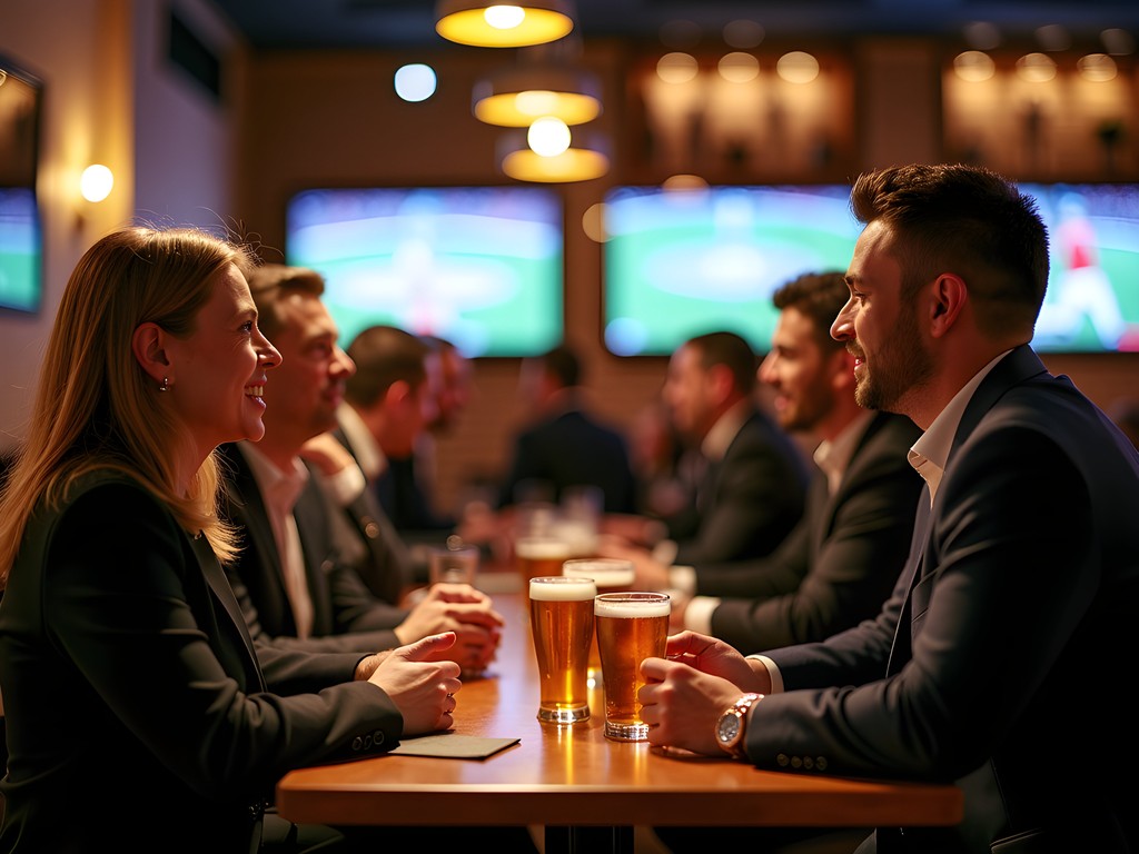 Professional networking event at Texas Live! with business executives in business casual attire