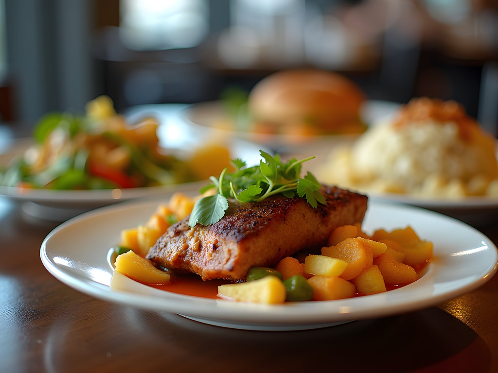 Anthropologist Anthony Perry documenting diverse culinary offerings at Arlington restaurant