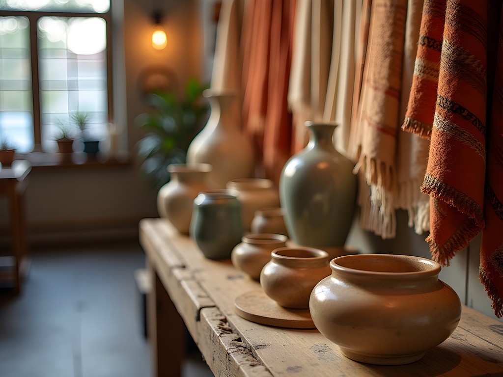 Display of locally-made crafts and art pieces in Arlington gallery