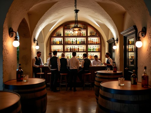 Historic rum cellar networking venue in Charlotte Amalie with business professionals