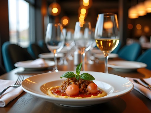 Elegant business dinner setting at Centro restaurant in Des Moines