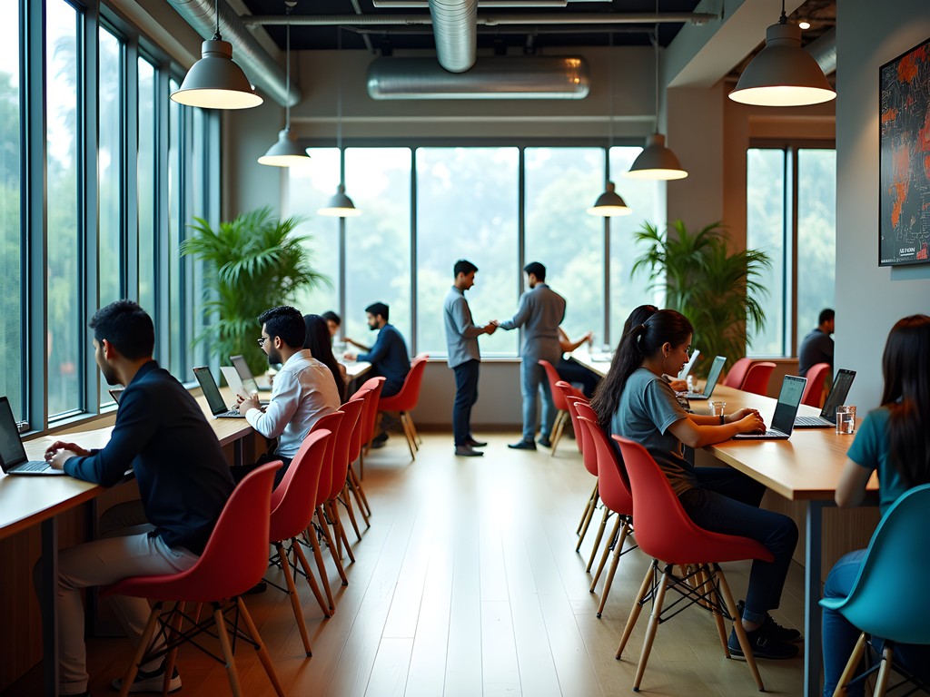 Modern coworking space in Dhaka with business professionals