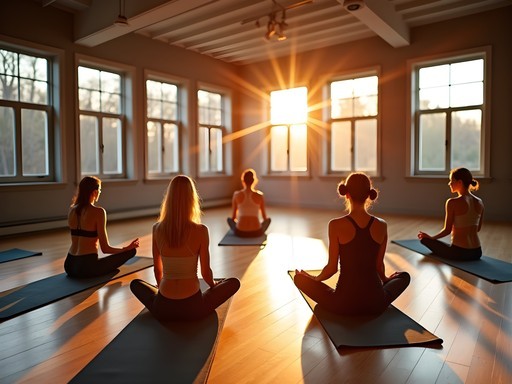 Early morning yoga class for business travelers at Garrison City Yoga in Dover