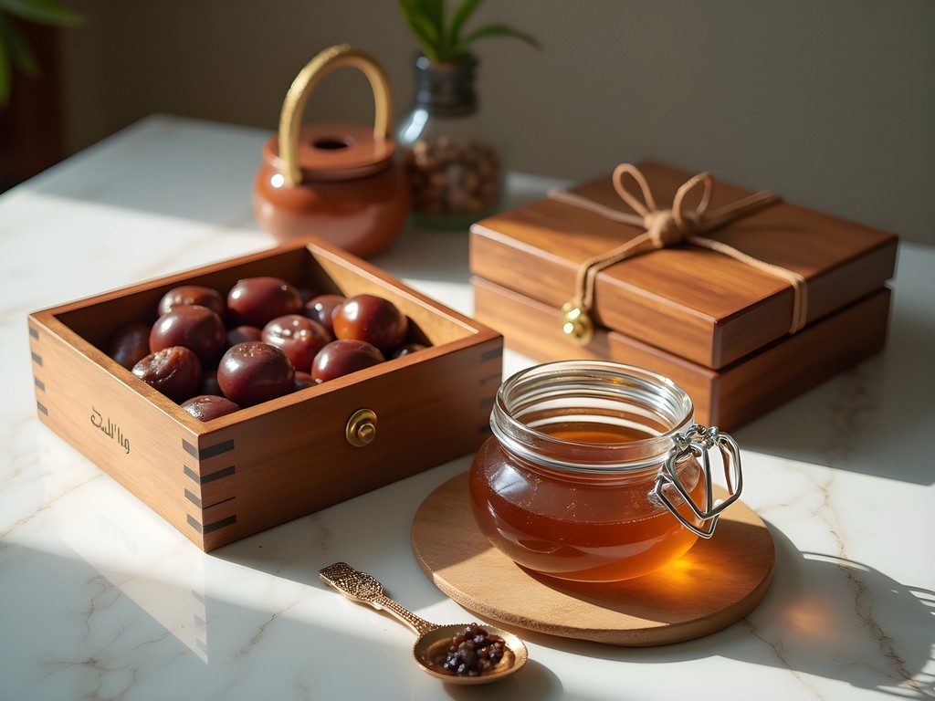 Elegant sustainable business gifts with Arabic influence and professional packaging