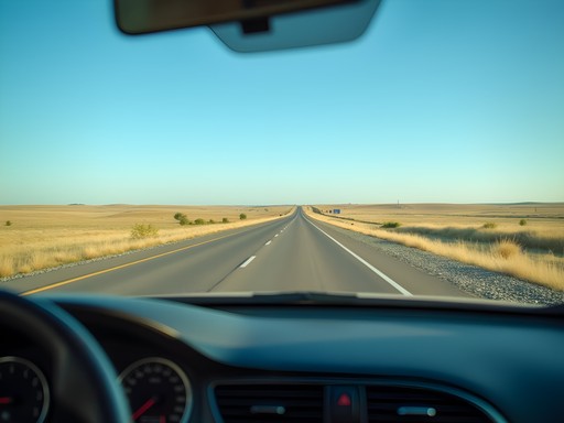 Highway 412 drive through Oklahoma prairie landscape toward Enid