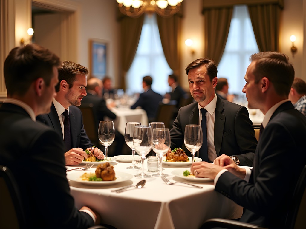 Professional business dinner at Cork on Saginaw restaurant in Flint