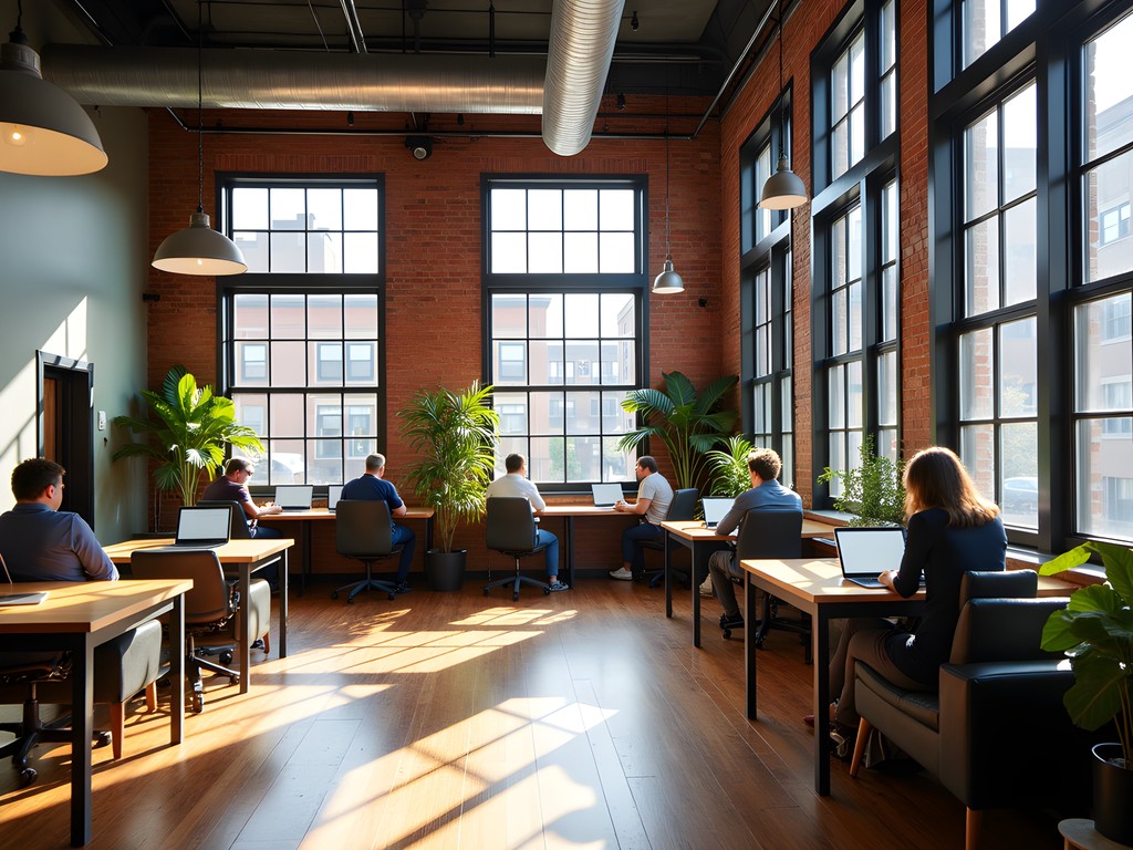 Modern coworking space at Ferris Wheel Innovation Center in Flint
