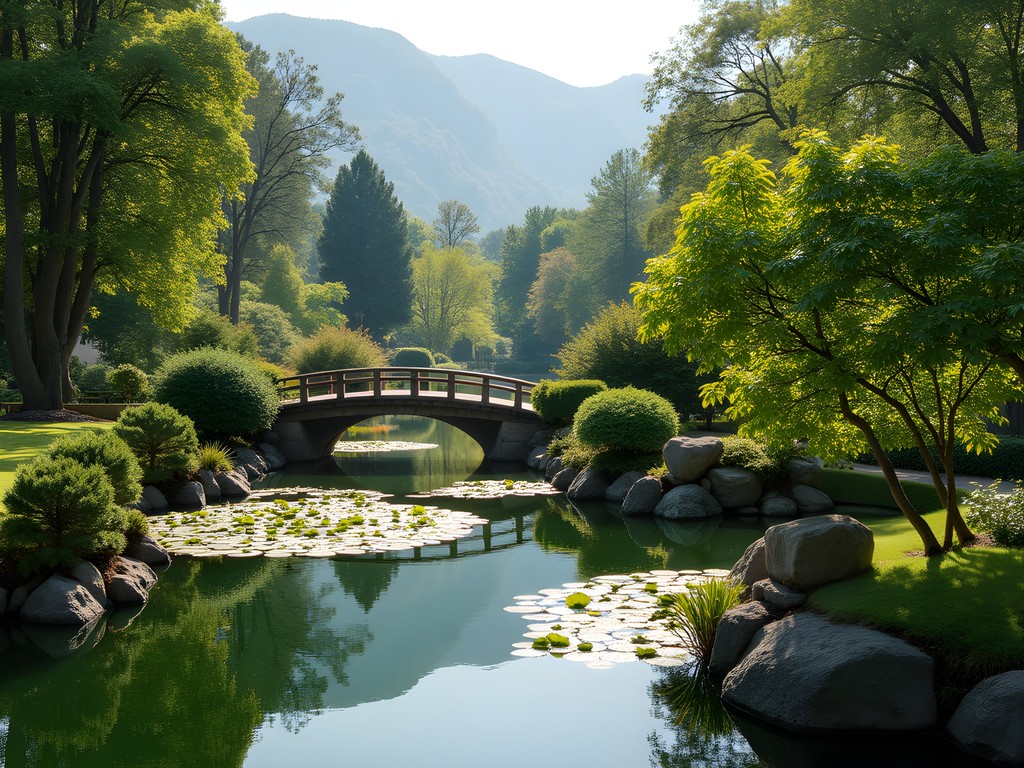 Business professional taking mindful break in Geneva's botanical gardens