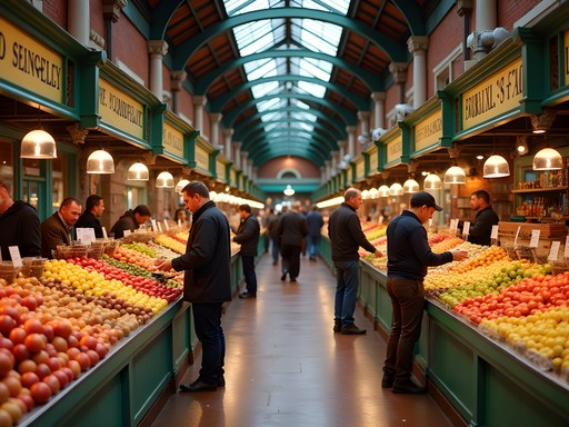 Colorful food stalls and local produce at Harrisburg's historic Broad Street Market