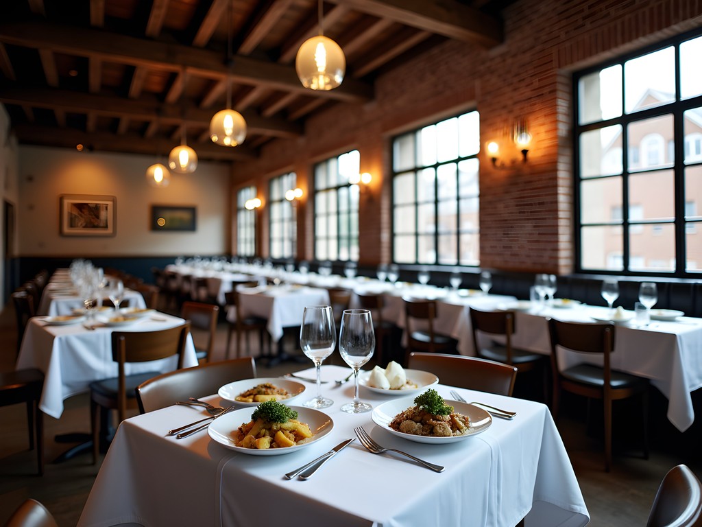 Interior of Millworks restaurant in Harrisburg showing farm-to-table dining experience