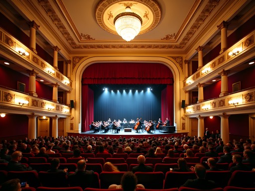 Evening performance at the historic Hilbert Circle Theatre, home of the Indianapolis Symphony Orchestra