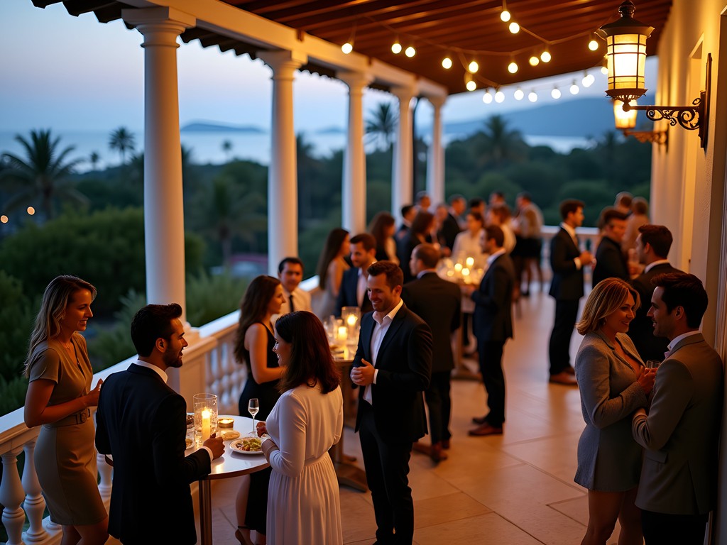 Business networking event at upscale restaurant in Kingstown