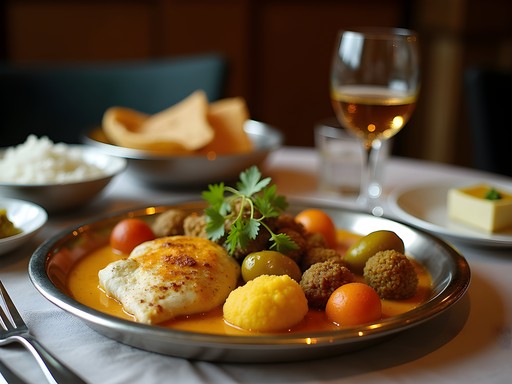 Elegant Bengali business dinner with traditional thali service