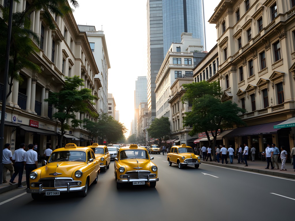 Business traveler navigating Kolkata's vibrant transportation options