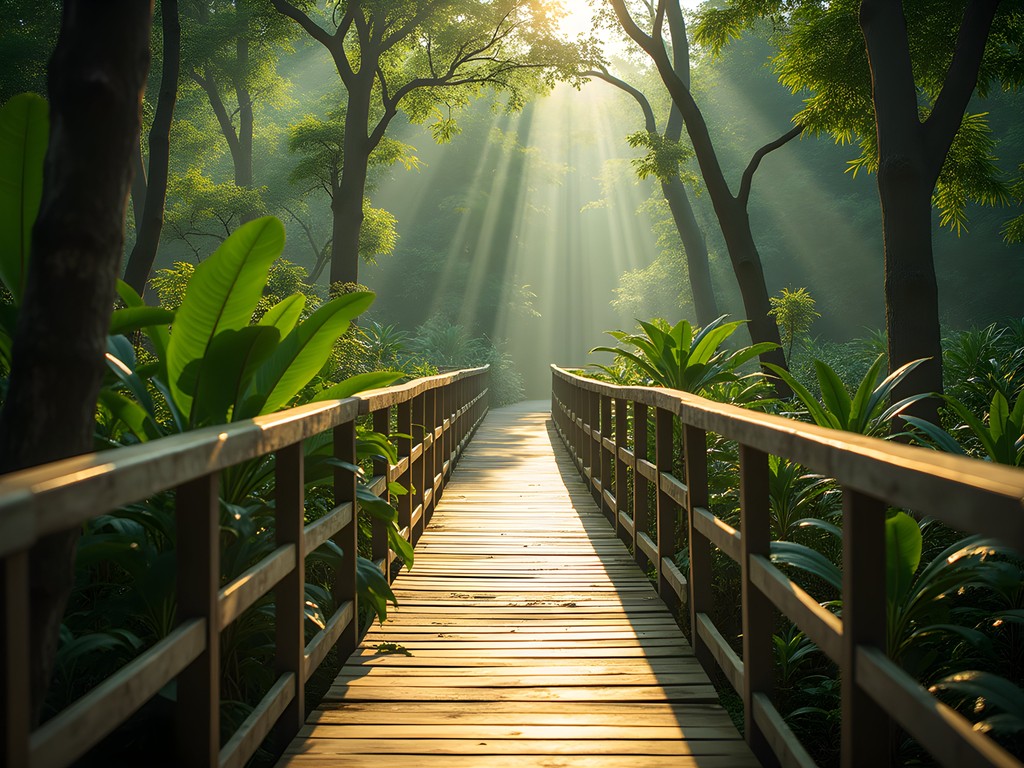 Anduki Recreational Park boardwalk through tropical vegetation with birdwatching opportunities