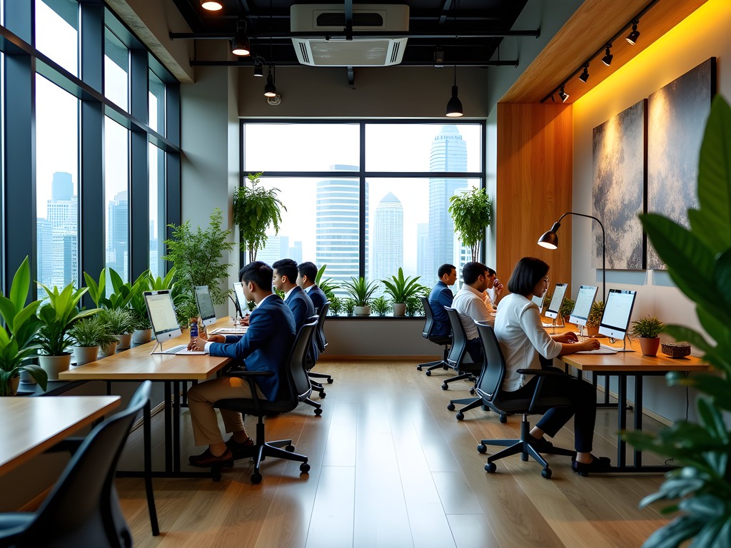 Modern co-working space in Kuala Lumpur with business professionals