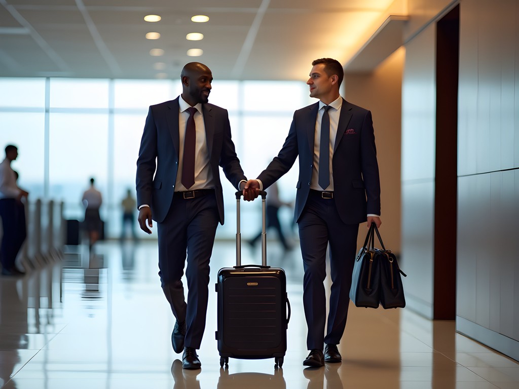Executive being escorted through Murtala Muhammed International Airport by concierge service