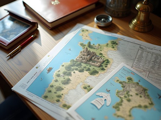 Executive retreat planning materials with Mont-Saint-Michel tidal charts and schedules