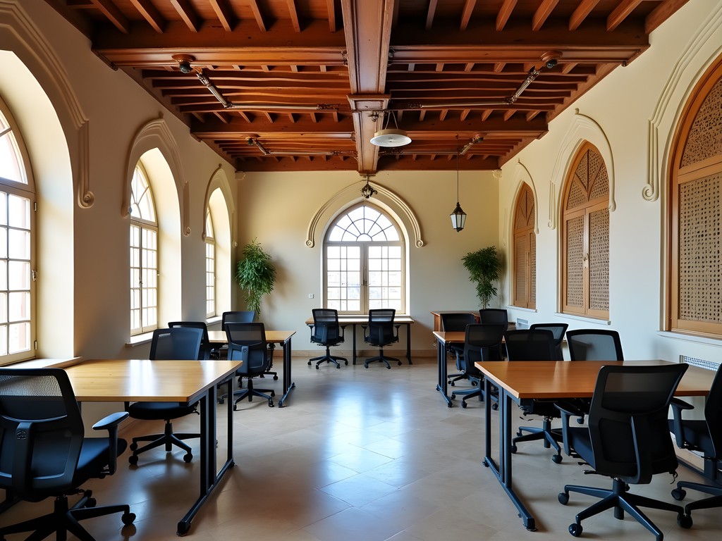 Modern co-working space in traditional Bahraini building in Muharraq