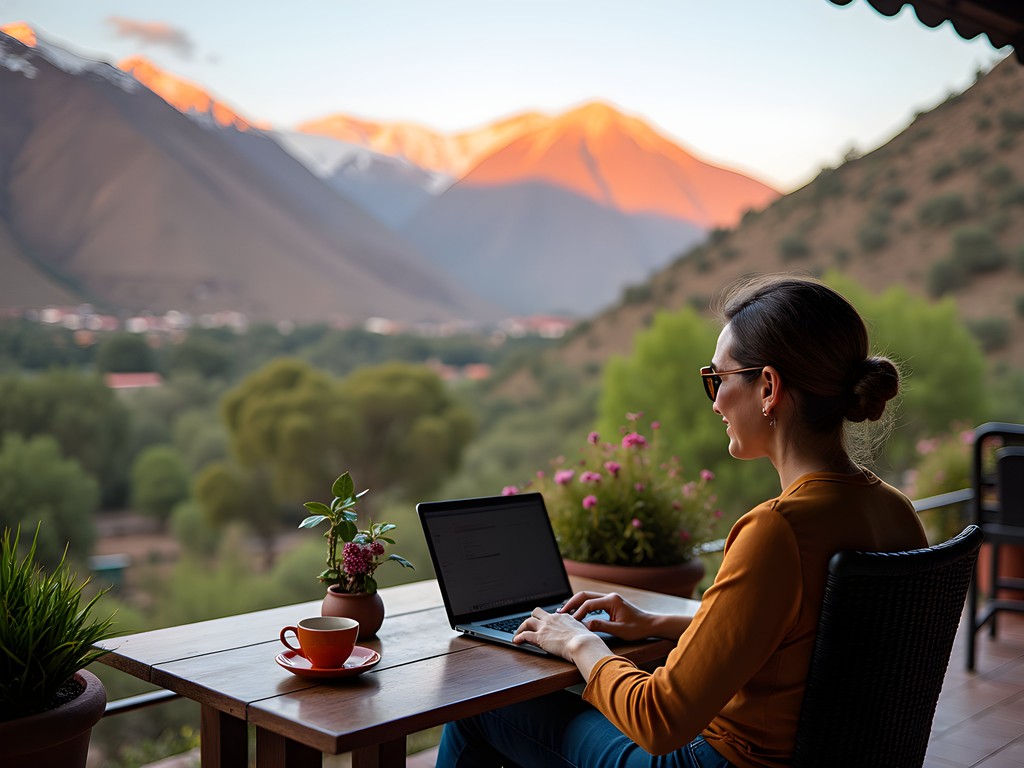 Business traveler acclimatizing in Sacred Valley before Machu Picchu
