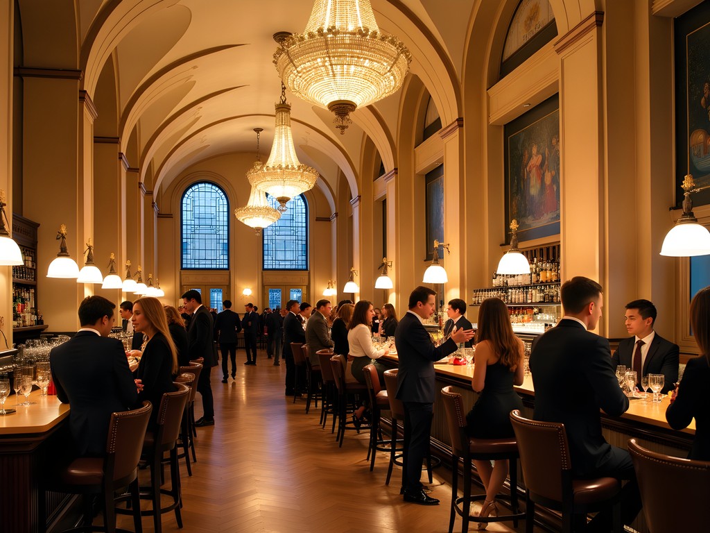 Sophisticated networking at upscale Manhattan bar