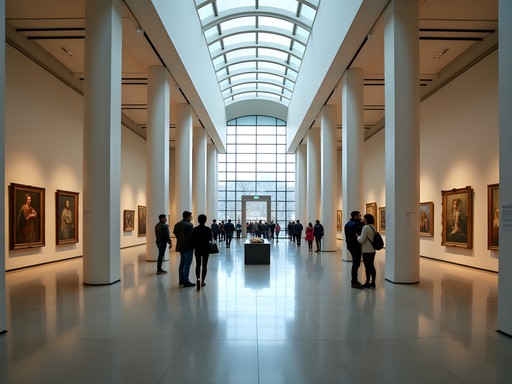 Executive enjoying cultural experience at Newark Museum of Art between meetings